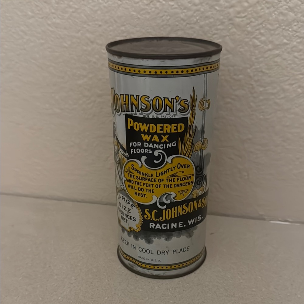 Vintage Wax powdered wax Tin canister